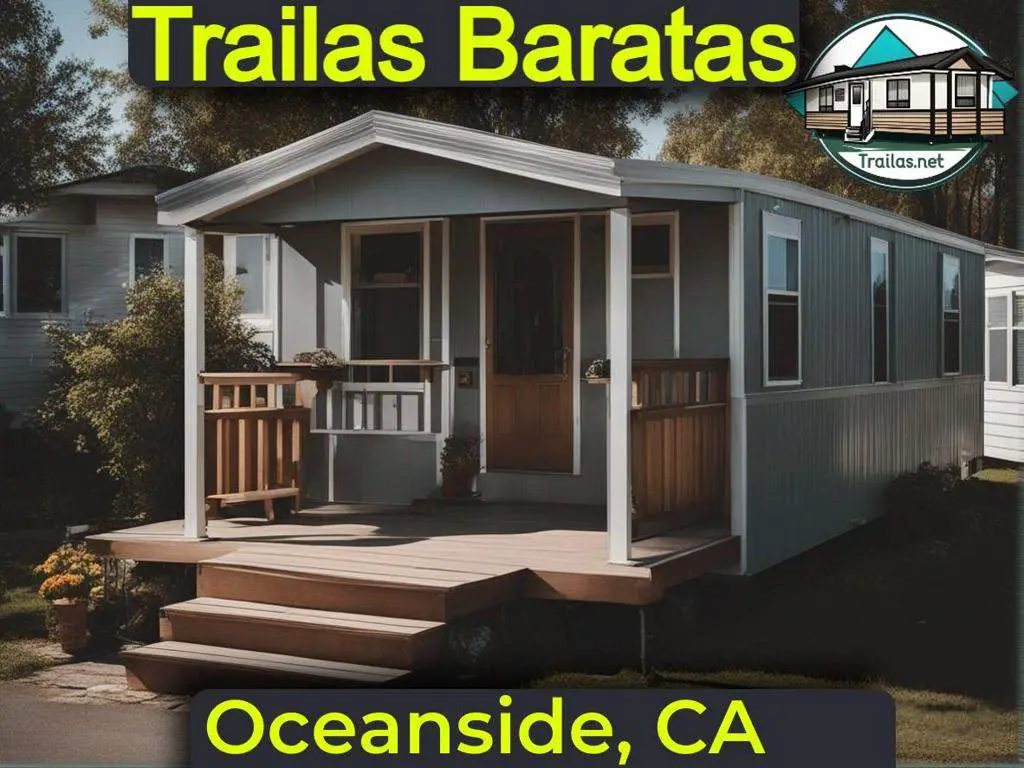 Instrucciones e información de parques de trailas en renta con teléfonos y direcciones para un alojamiento asequible en Oceanside, California.